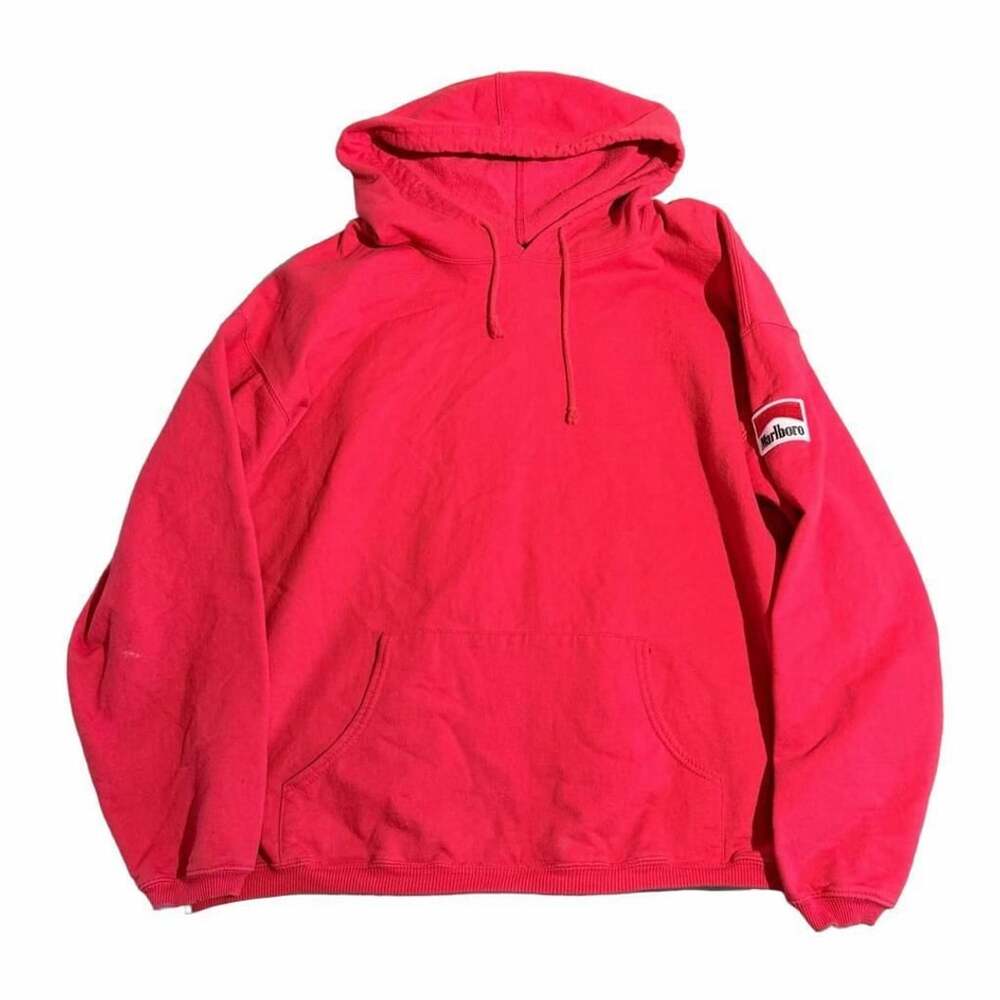 Marlboro Hoodie Size XXL Red Vintage Pullover Patch Made In USA